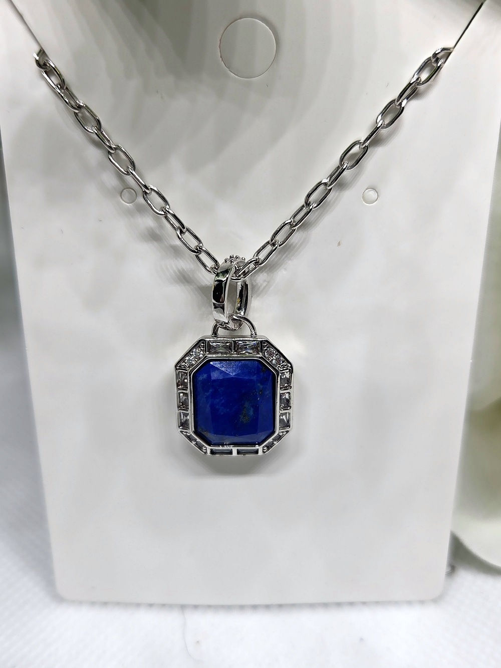 BP Twilight Sapphire Necklace On Rhodium Plating